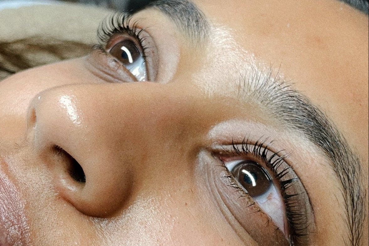 Close up of Korean lash lift results in the Dallas-Fort-Worth area