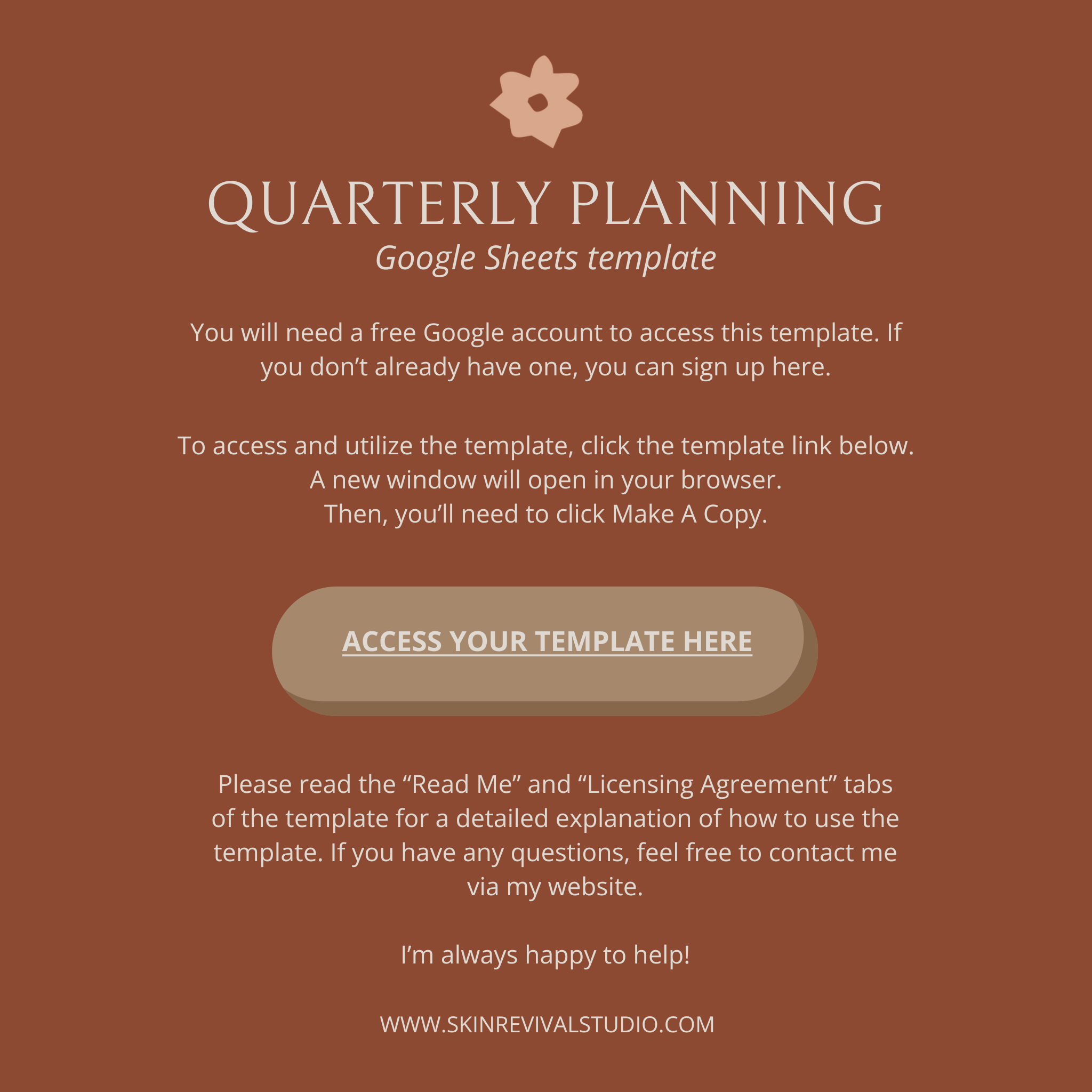 Quarterly Planning template Skin Revival Studio